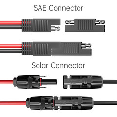 Solar Panel Connectors to SAE Adapter Cable 10AWG Solar to SAE PV Extension Wire