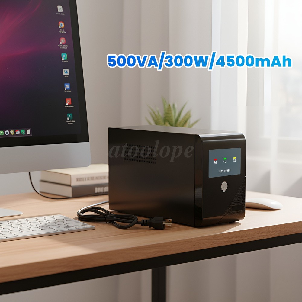 Backup UPS Power Supply 500VA 300W Battery Backup Device with 3 Outlets