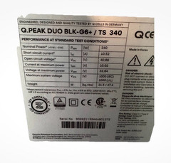 Q CELLS Q.PEAK DUO BLK-G6+ / TS 340 340W Mono Black Grid-Tie LEP