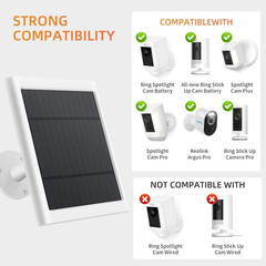 Solar Panel for Ring Camera 2 Pack Outdoor Spotlight Stick Up Cam Charger White