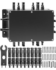 8 String Solar PV Combiner Box, IP68 Waterproof, 30A Fuse, Circuit Breaker for R
