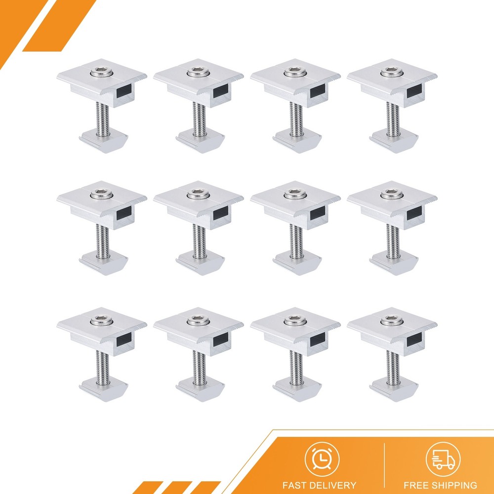 12 Pcs Solar Panel Middle Clamp 35mm Aluminium Solar Panel Mount Mid Clip