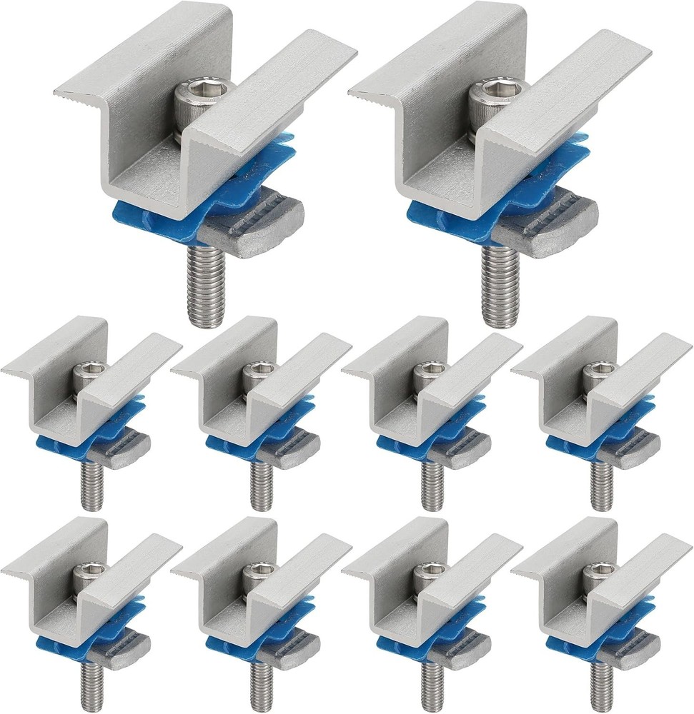 Solar Panel Mounting Bracket Clamps Wide Photovoltaic Support Mid Secure 10 PCS