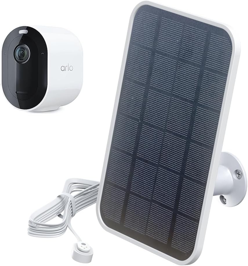 Solar Panel Charger for Arlo Pro 5S 2K/Pro 4/Go 2/Ultra 2/Ultra/Pro White