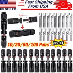 100 Pairs Male Female Wire Cable Connector Set Solar Panel Waterproof Connectors