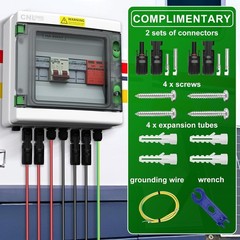 Durable Solar PV Combiner Box with 20A Fuse, 40A Breaker – Waterproof Protection