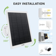 8W Solar Panel for Google Nest Camera Outdoor&Indoor Battery Version 2Pack