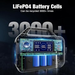Portable Power Station 300W, 230Wh LiFePO4 LFP Battery, 1.5hrs Fast Charging,…