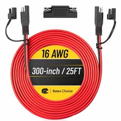 Bates SAE to SAE Extension Cable, 25 Feet, 16 AWG, Solar Panel Extension Cabl…