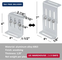 4 Sets Adjustable Solar Panel Tilt Mount Brackets for RV and Roof | Aluminum all