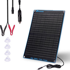 20W 12V Solar Panel Car Battery Trickle Charger & Maintainer