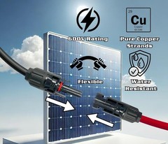 Durable 30ft Weatherproof 8 AWG Solar Cable with PV Connectors for Maximum Power