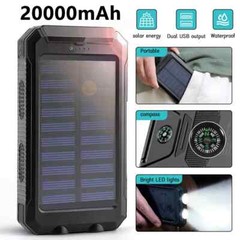 20000mAh 200W Portable Solar Panel Kit USB Solar Power Bank Battery Charger Set