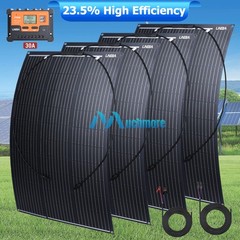 Flexible Monocrystalline Solar Panel Kit for Home/Caravan/RV/Boat 100W 200W 400W