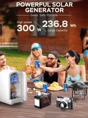 Portable Power Station 300W 237Wh Camping Solar Generator Backup Lithium Batter