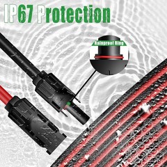 Twin Wire 50FT Solar Extension Cable 10AWG with Connectors for RV Marine