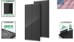 2Pcs 100W Solar Panels with 25% Efficiency for RV and Marine Use
