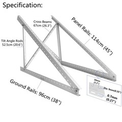 45″ Solar Panel Mount Bracket for 100-400 Watts Solar Panel with Enhanced Cro…