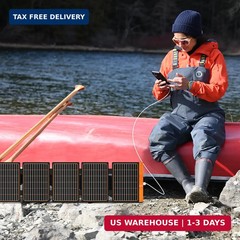 FlexSolar 60W Portable Solar Panels Chargers with PD3.0 USB-C,QC3.0 USB-A and DC