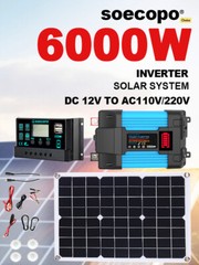 6000W Solar System DC12V to 110V/220V Off-Grid Inverter System 100A ControllerXz