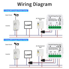 Tuya Smart Wifi Solar Power Energy Meter 80A with Clamp Bidirectional App Monito