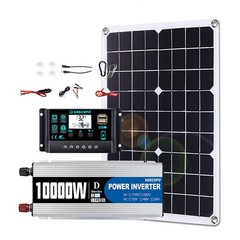 10000W 110V Power Inverter Solar Generator With 500W Solar Panel Home CompletepL