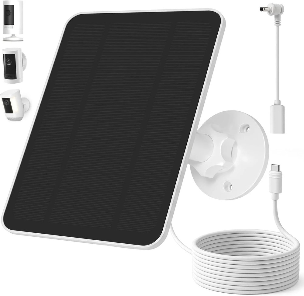 Solar Panel for Ring Camera, Compatible with Spotlight Cam/Pro/Plus Battery, 5W