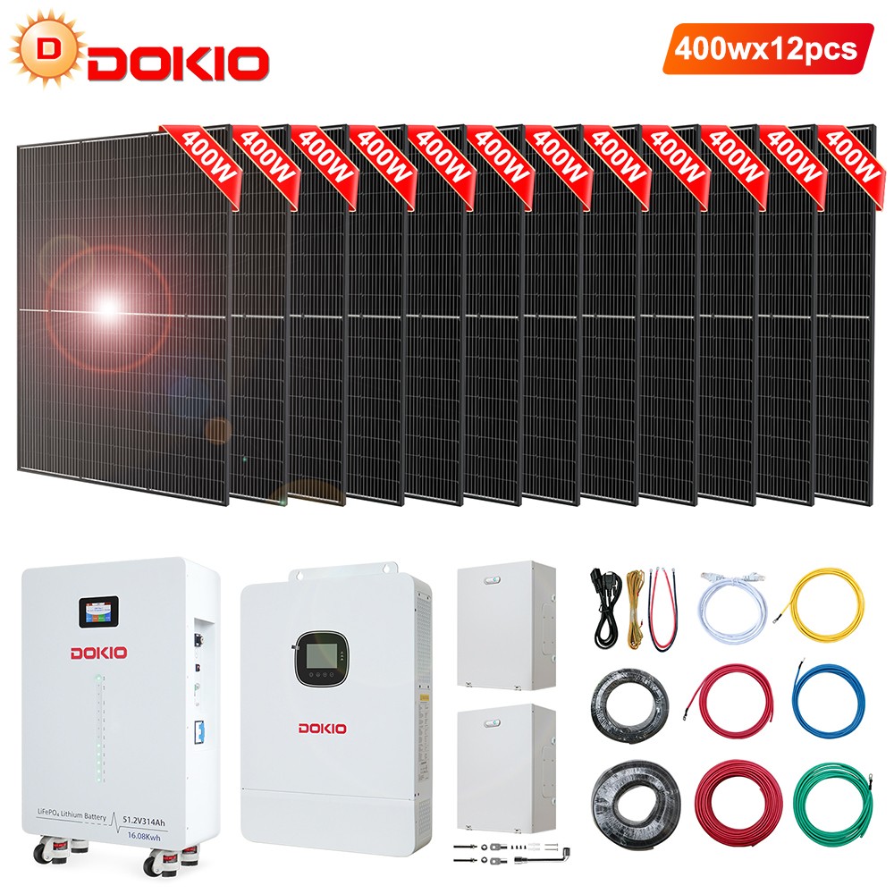 DOKIO 10KW 16.08KWH Off‑Grid Solar System Complete Kit Backup Power All‑in‑One