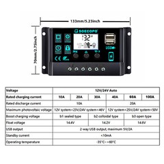 1200W Solar Panel Kit 10A-100A 12V Battery Charge Controller RV Caravan Boat