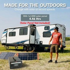 Portable Power Station 300W 268Wh LiFePO4 Solar Generator 100W Type-C AC Outlet