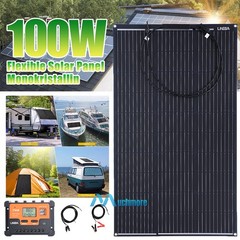 100W Mono Flexible Solar Panel PV Moudle with Controller for Roof Power RV Boat