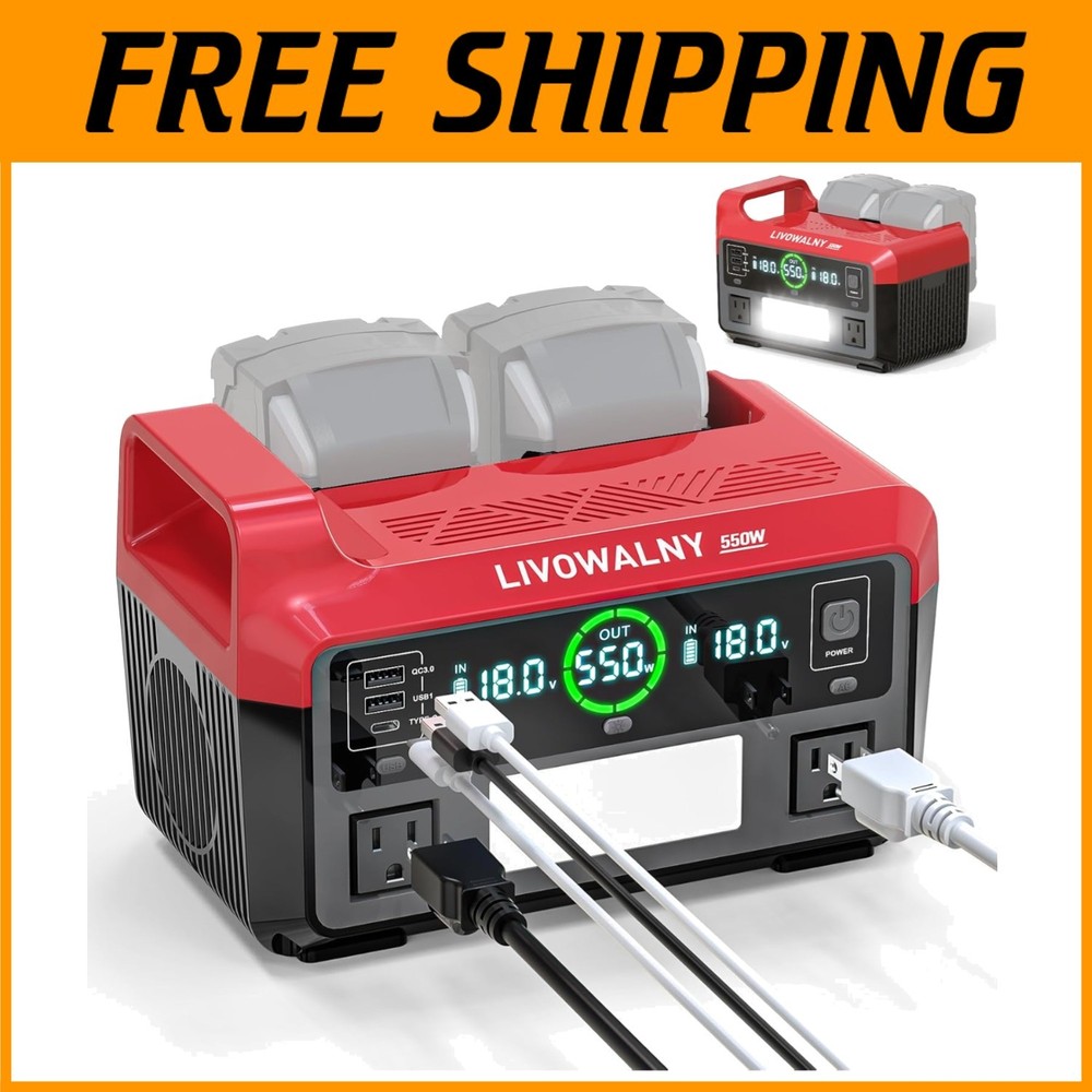 Outdoor Camping Inverter 550W: Milwaukee Battery Compatible-