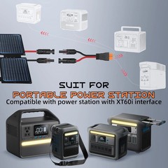 10AWG 10FT Solar to XT60i Cable, Gibbab 3 10 25FT Solar Panel Connector to XT60i