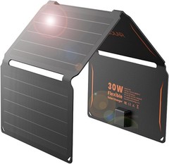 30W Portable Foldable Solar Panel with QC3.0 Quick Charge – Waterproof Design
