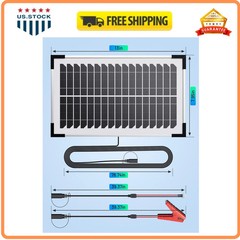 7.5W 12V Solar Battery Maintainer Trickle Charger for Car Boat RV Motorcycle