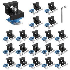 20pcs Solar Panel End Clamps for Standard Unistrut 30mm/35mm – Black, Durable &