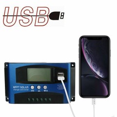 Solar Panel Regulator MPPT Dual USB 12V-24V Auto Focus Charge Controller 30A UE