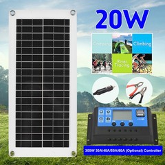 20 Watt Waterproof Solar Panel Kit High Efficiency Polycrystalline RV XHQD