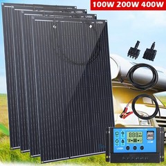 200W 400W Solar Panel Mono HighEfficiency PV for Sunshed RV Home, w/ Controller