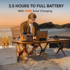 Portable Solar Generator 300W – 292Wh LiFePO4 Battery & 100W Solar Panel for RV,