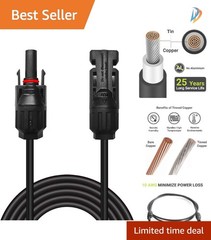 High-Quality 6FT 10AWG Solar Extension Cable with Tinned Copper Conductors