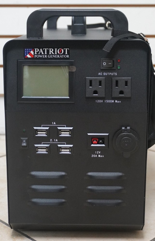 4PATRIOTS 1500w 120V Portable Solar Power Generator with Key (Pannels Not Inc.)