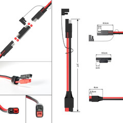 ELFCULB 12AWG Anderson Connector to SAE Extension Cable with SAE Polarity Revers