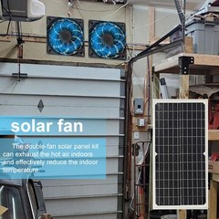 Solar Powered Fan 30W Waterproof Solar Panel Dual Exhaust Fan for Chicken Coop
