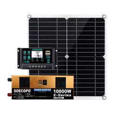 Power Inverter Solar Generator With 300W Solar Panel Home Complete Set 10000W A