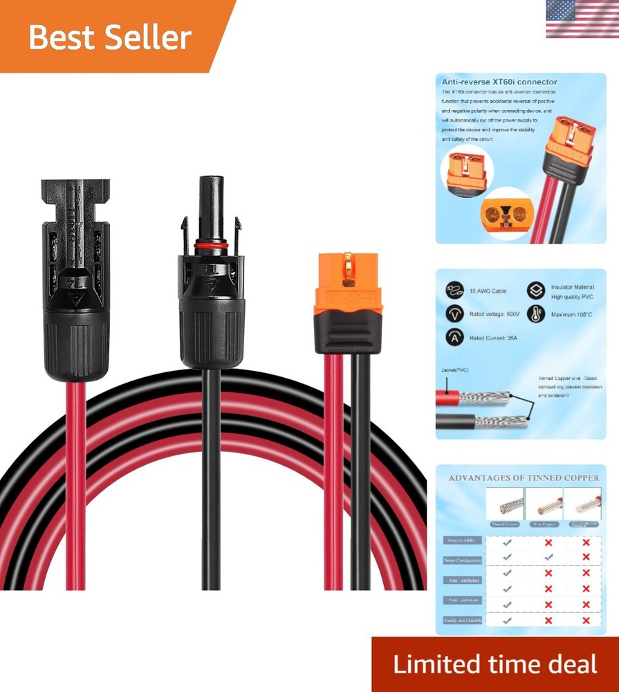 Lightweight 5FT XT60i Solar Extension Cable – Connector for All Conditions