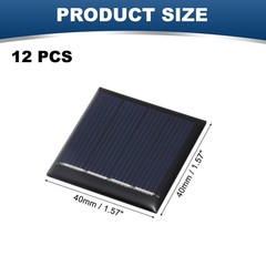 12pcs mini solar panels 2V 0.08W 40mA, for photovoltaic cells