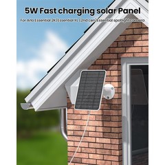 IP65 Waterproof Solar Panel Charger for Arlo Essential Cameras 5W Power