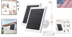 High Efficiency Solar Panel Kit for Ring Cameras – 10ft Cable & All-Weather Use