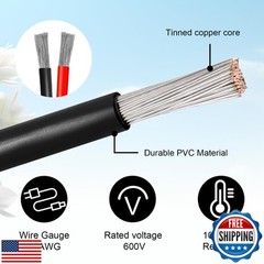 SAE Extension Cable 50FT 10AWG Quick Disconnect Wire SAE Connector Battery Ch